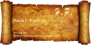 Hackl Patrik névjegykártya